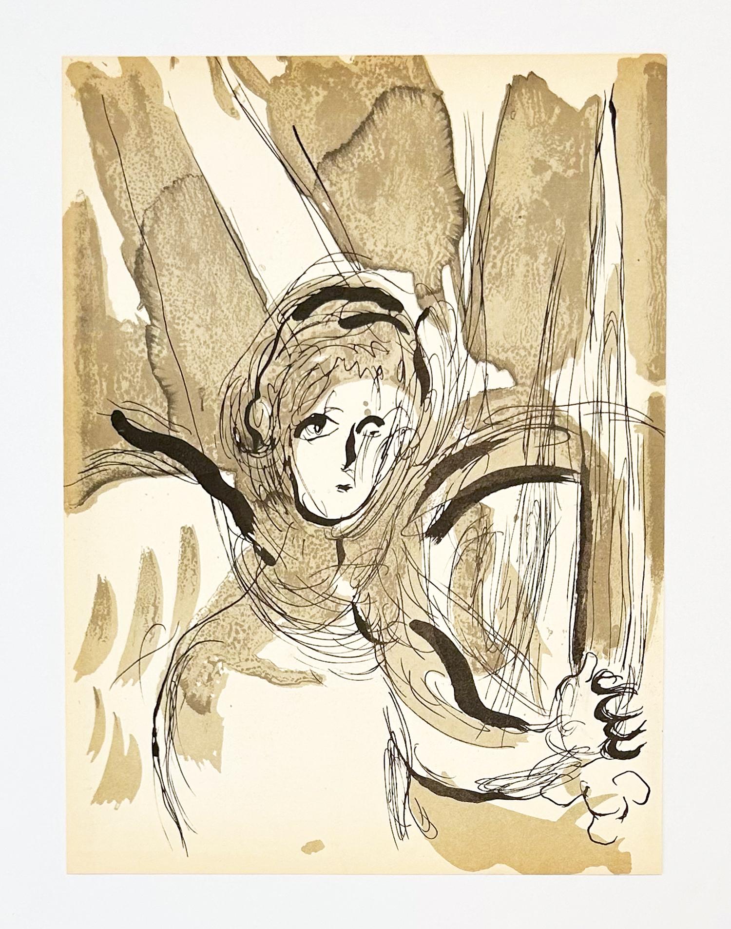 Marc Chagall Angel With Sword, from The Bible Lithographs 1956 For Sale 2