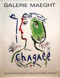 Vintage MARC CHAGALL Artist as Phoenix, 1972- BILLBOARD