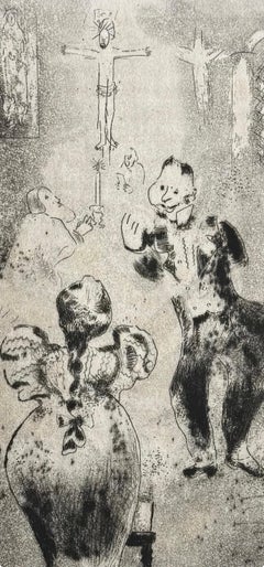 Marc Chagall, At the Church, from Dead Souls, 1923–1927