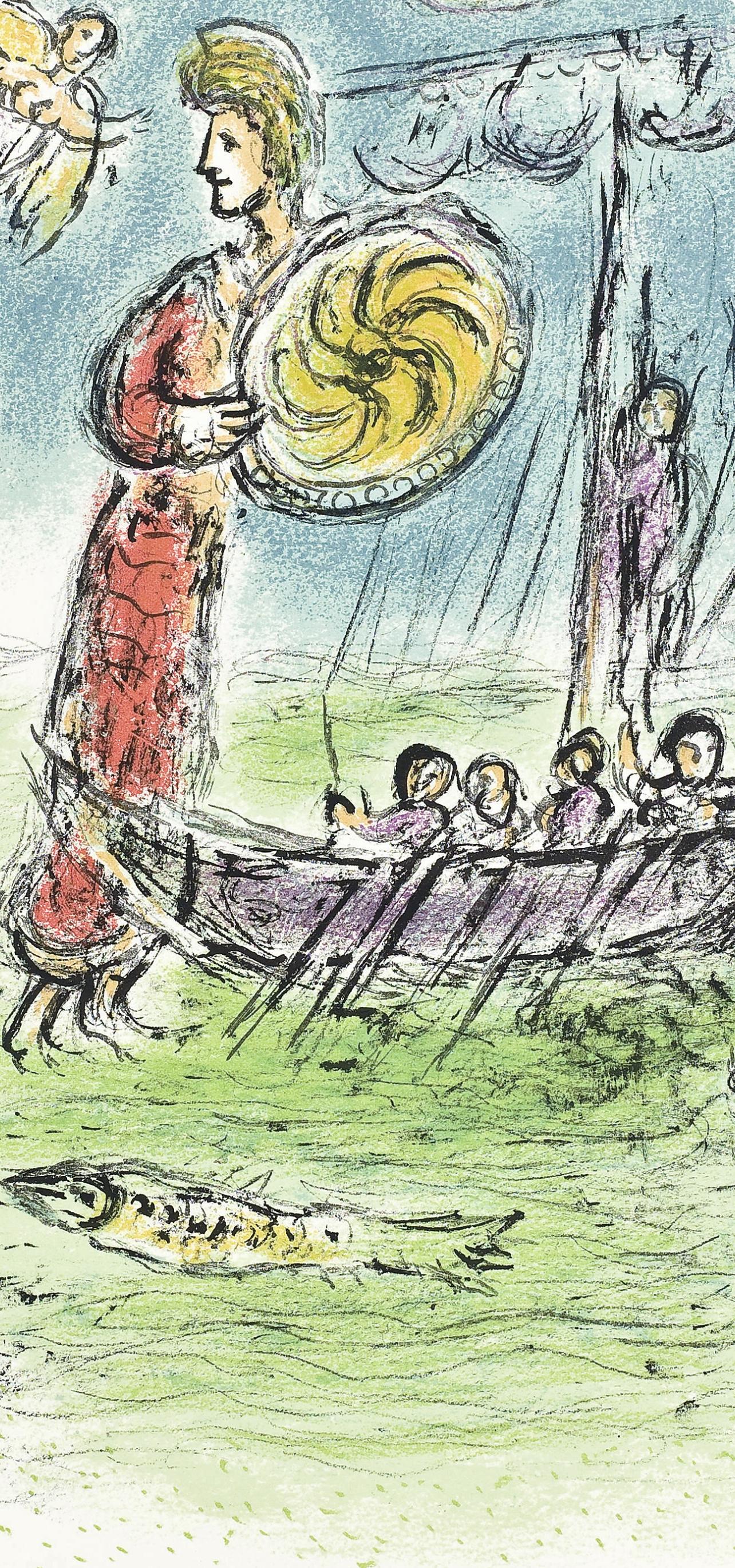 Marc Chagall, Athena Guides the Ship of Telemachus, The Odyssey, 1989 (after) For Sale 2