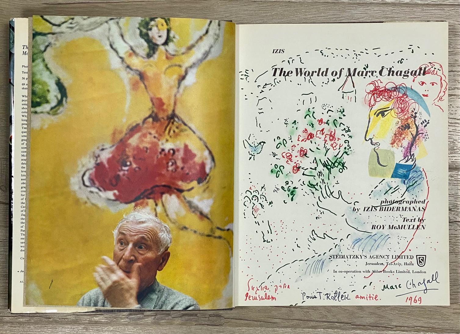 Marc Chagall (Russia/France 1887‑1985)
"Autoportrait et bouquet de fleurs et oiseau pour T. Kollek "

1969

Felt-tip pen and ballpoint pen on paper                                               
13 x 9 3/4 inches (33 x 24.8 cm)

Signed, dated,