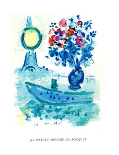 Marc Chagall Bateau-Mouche au Bouquet 1963, Vintage