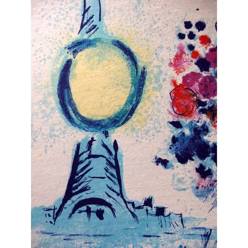 Marc Chagall - Bateau Mouche au bouquet - Original Lithograph 2