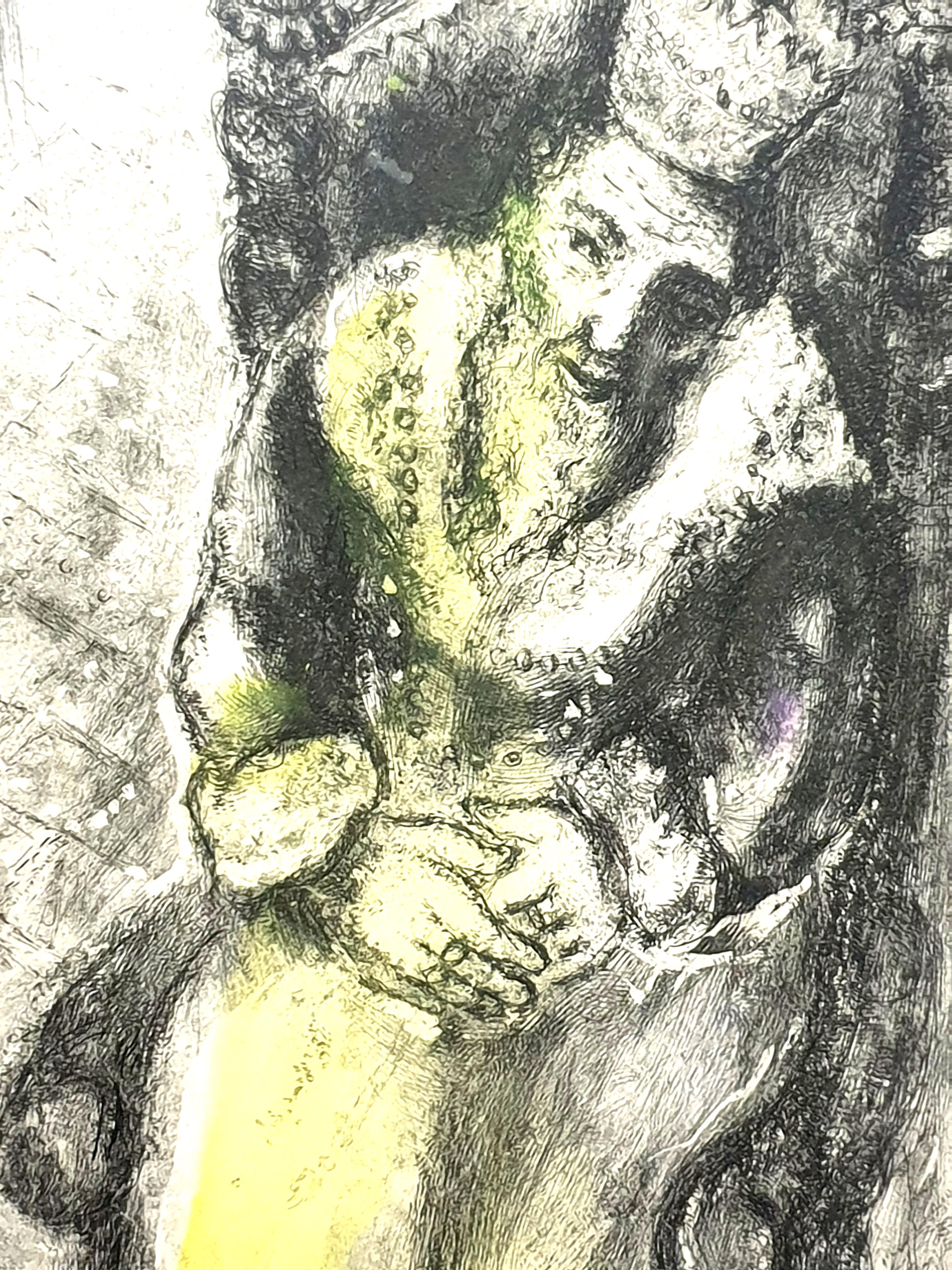 Marc Chagall - « Bath-Sheba at the Feet of David » (Beau-Sheba aux pieds de David), gravure originale signée à la main en vente 5