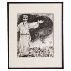 Marc Chagall, Biblical Series, 1956, Framed Black and White Heliogravure