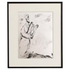 Marc Chagall, Serie biblica, 1956, eliogravura in bianco e nero incorniciata