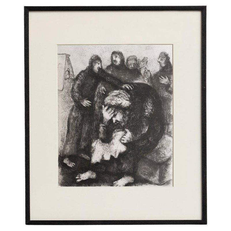 Marc Chagall, Biblical Series, 1956, Framed Black and White Heliogravure