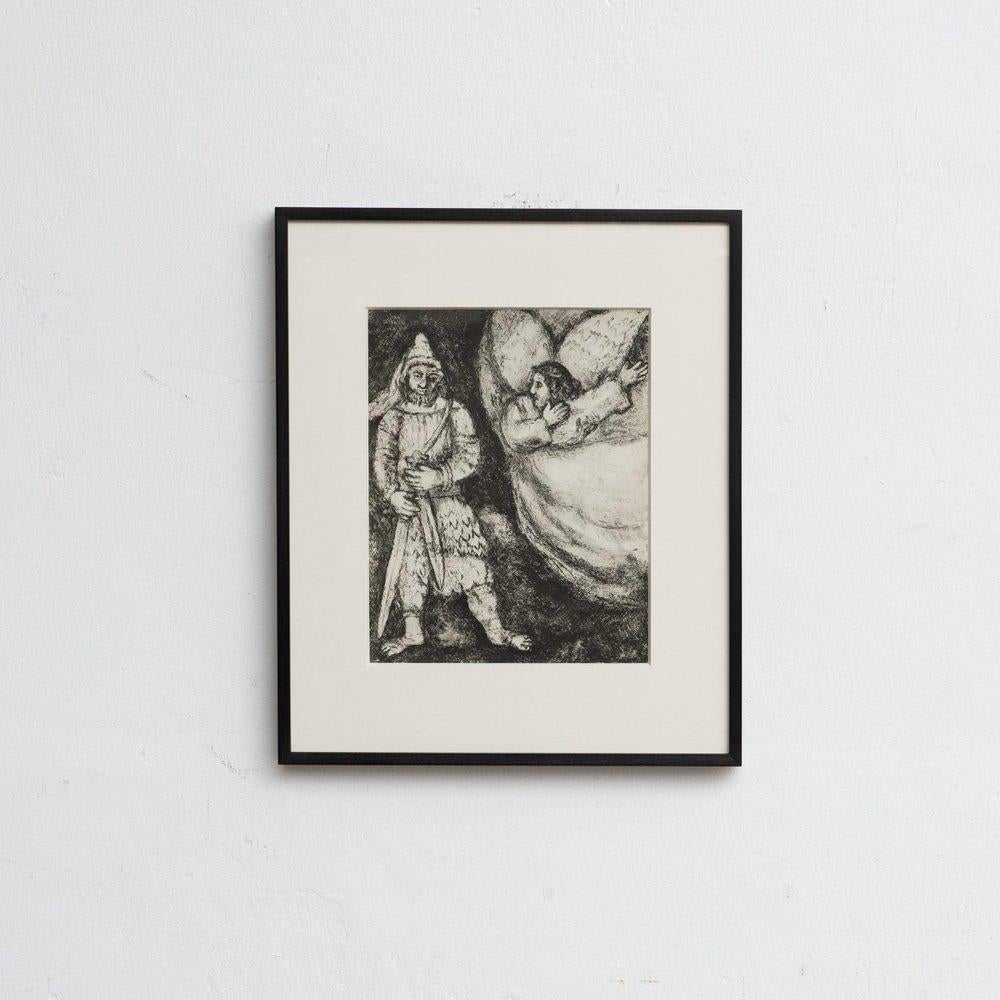 Marc Chagall, Biblical Series, 1956, Framed Black and White Heliogravure