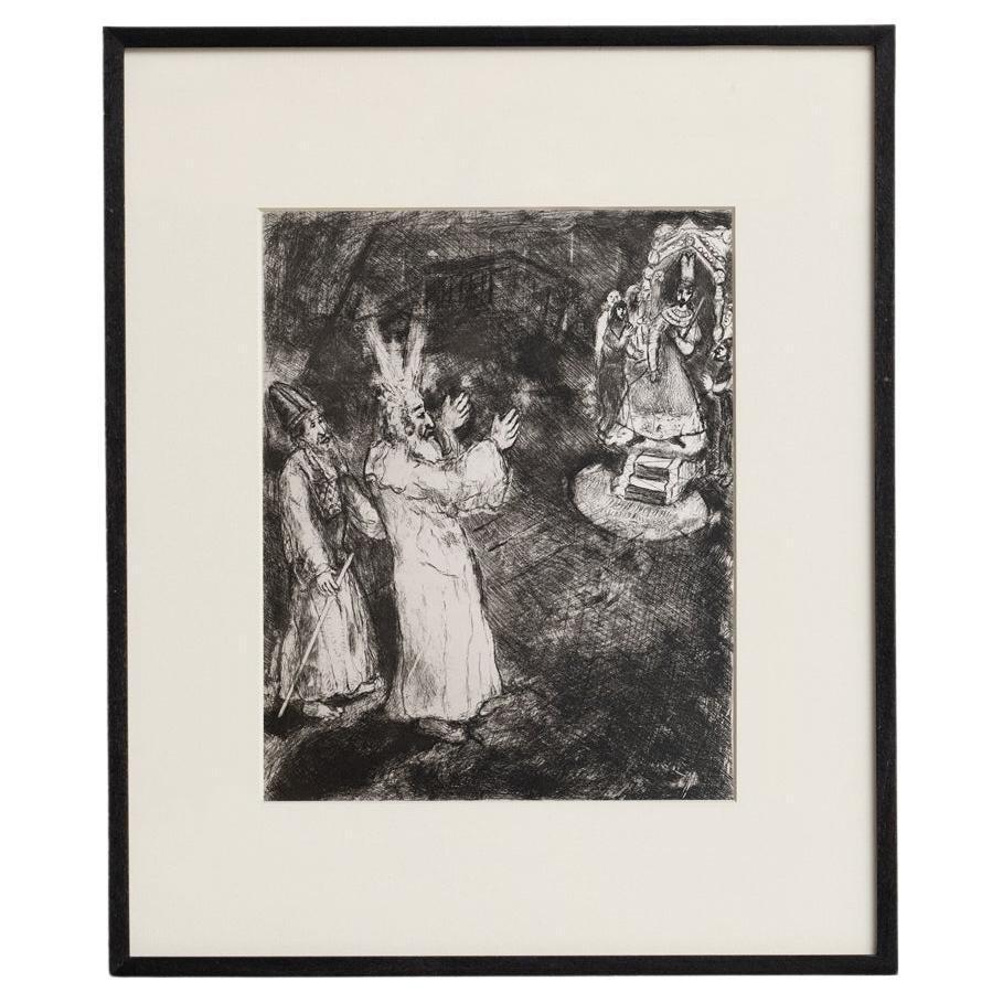 Marc Chagall, Biblical Series, 1956, Framed Black and White Heliogravure