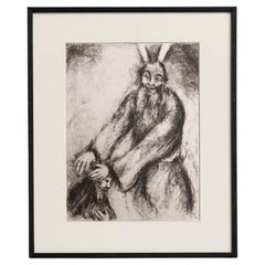 Marc Chagall, Biblical Series, 1956, Framed Black and White Heliogravure