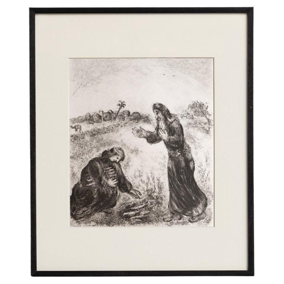 Marc Chagall, Biblical Series, 1956, Framed Black and White Heliogravure