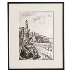 Marc Chagall, Biblical Series, 1956, Framed Black and White Heliogravure