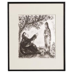 Marc Chagall, Série biblique, 1956, héliogravure en noir et blanc encadrée