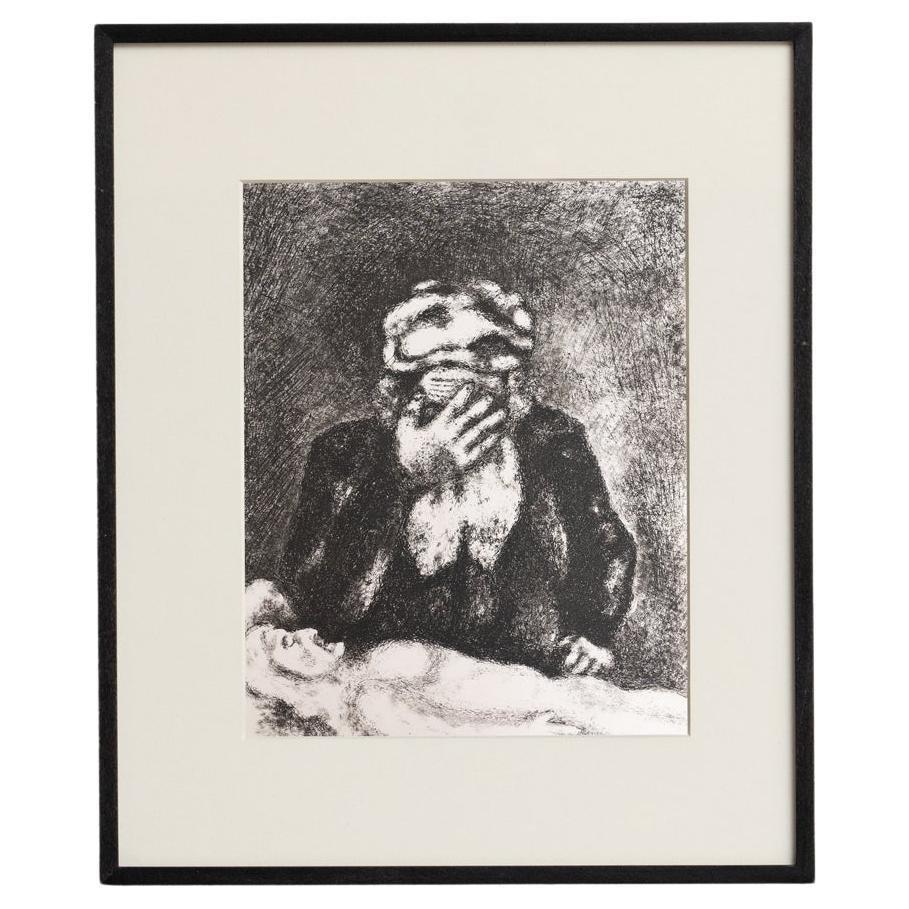 Marc Chagall, Biblical Series, 1956, Framed Black and White Heliogravure
