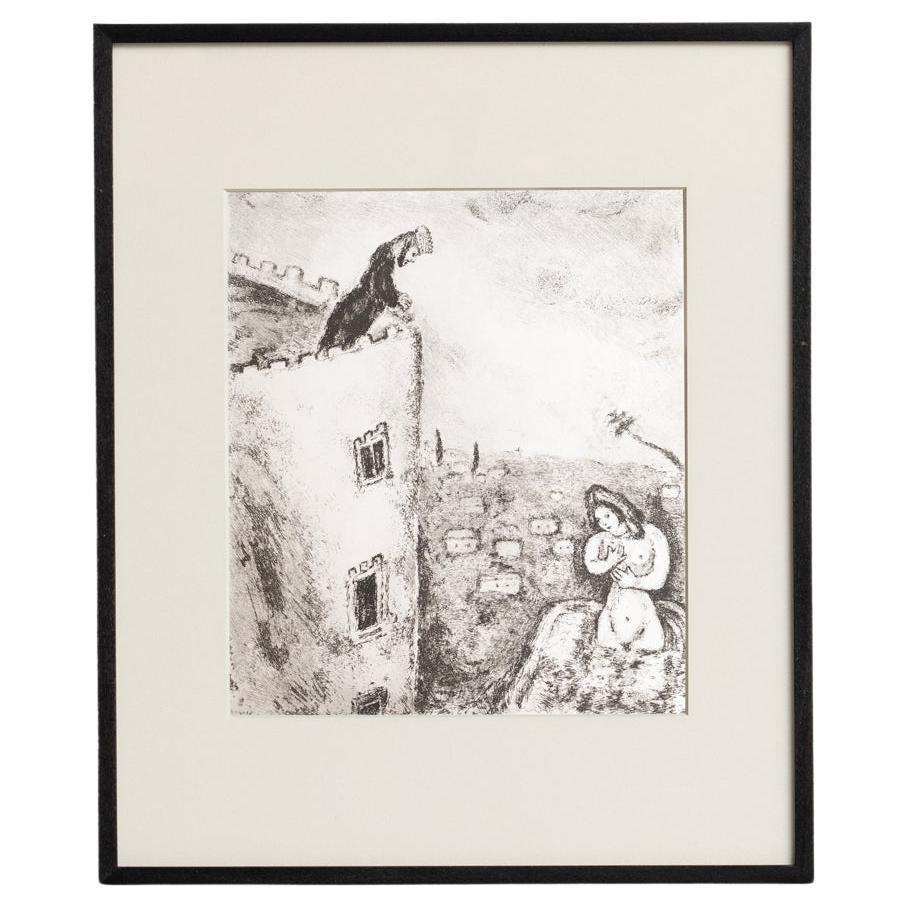 Marc Chagall, Biblical Series, 1956, Framed Black and White Heliogravure
