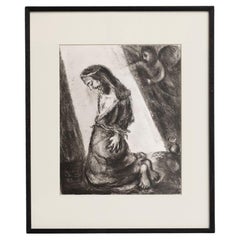 Marc Chagall, Biblical Series, 1956, Framed Black and White Heliogravure