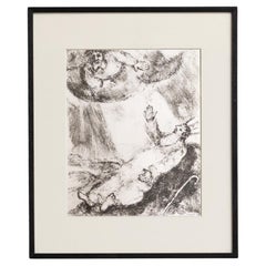 Marc Chagall, Biblical Series, 1956, Framed Black and White Heliogravure