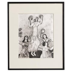 Marc Chagall, Biblical Series, 1956, Framed Black and White Heliogravure