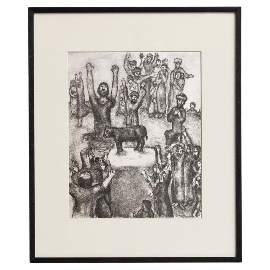 Marc Chagall, Biblical Series, 1956, Framed Black and White Heliogravure