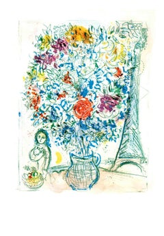 Marc Chagall Bouquet à la Tour Eiffel 1963, Vintage