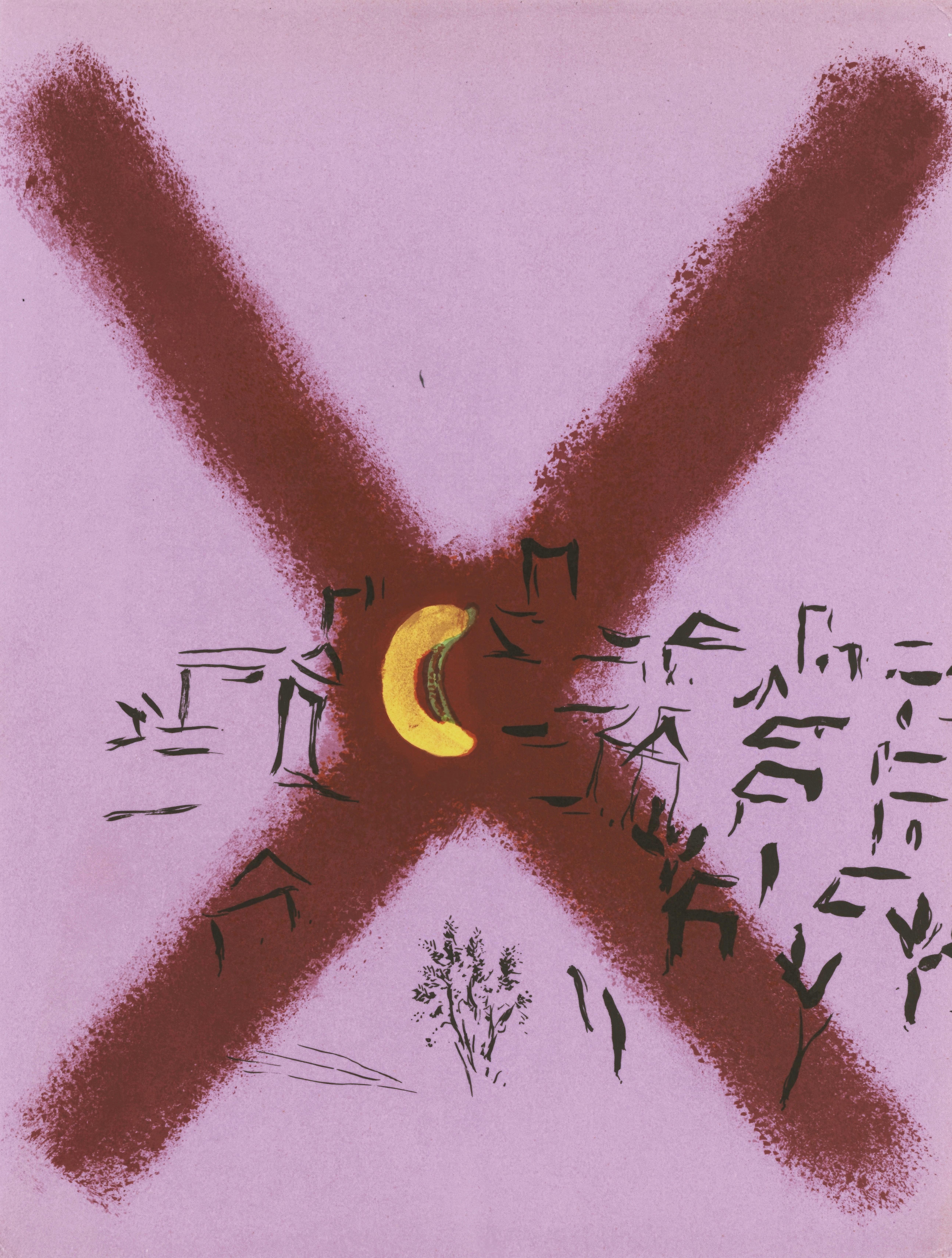 This exquisite lithograph by Marc Chagall (1887–1985), titled Chagall Lithographe (Chagall Lithographe), from Chagall Lithographe II (Chagall Lithographer II), originates from the September 1963 issue published by Andre Sauret, Editeur, Monte-Carlo,