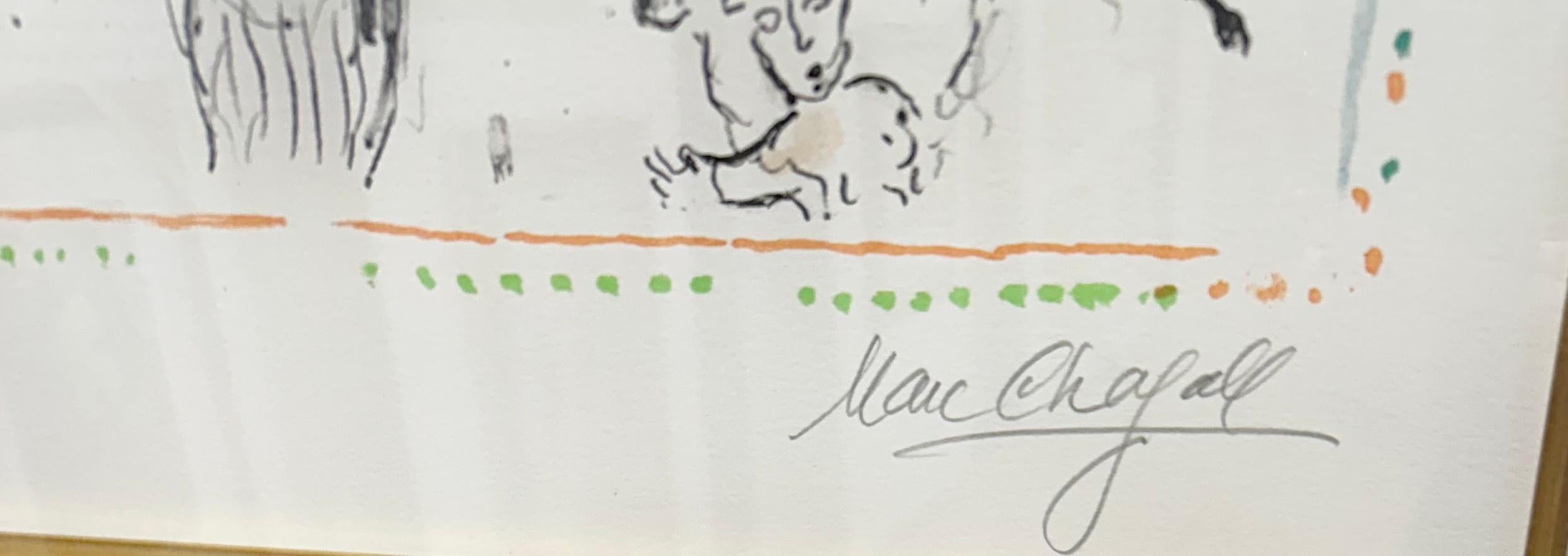 Marc Chagall, Clown avec Chèvre Jaune, lithograph, hand signed For Sale 2