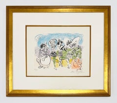 Marc Chagall Color Lithograph, 1962, Signed, The Little Harlequins