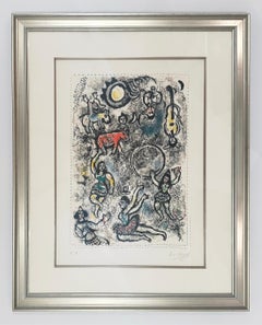 Marc Chagall, Farblithografie, 1969, signiert, „Les Saltimbanques“