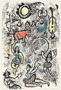Marc Chagall Color Lithograph, 1969, Signed, Les Saltimbanques