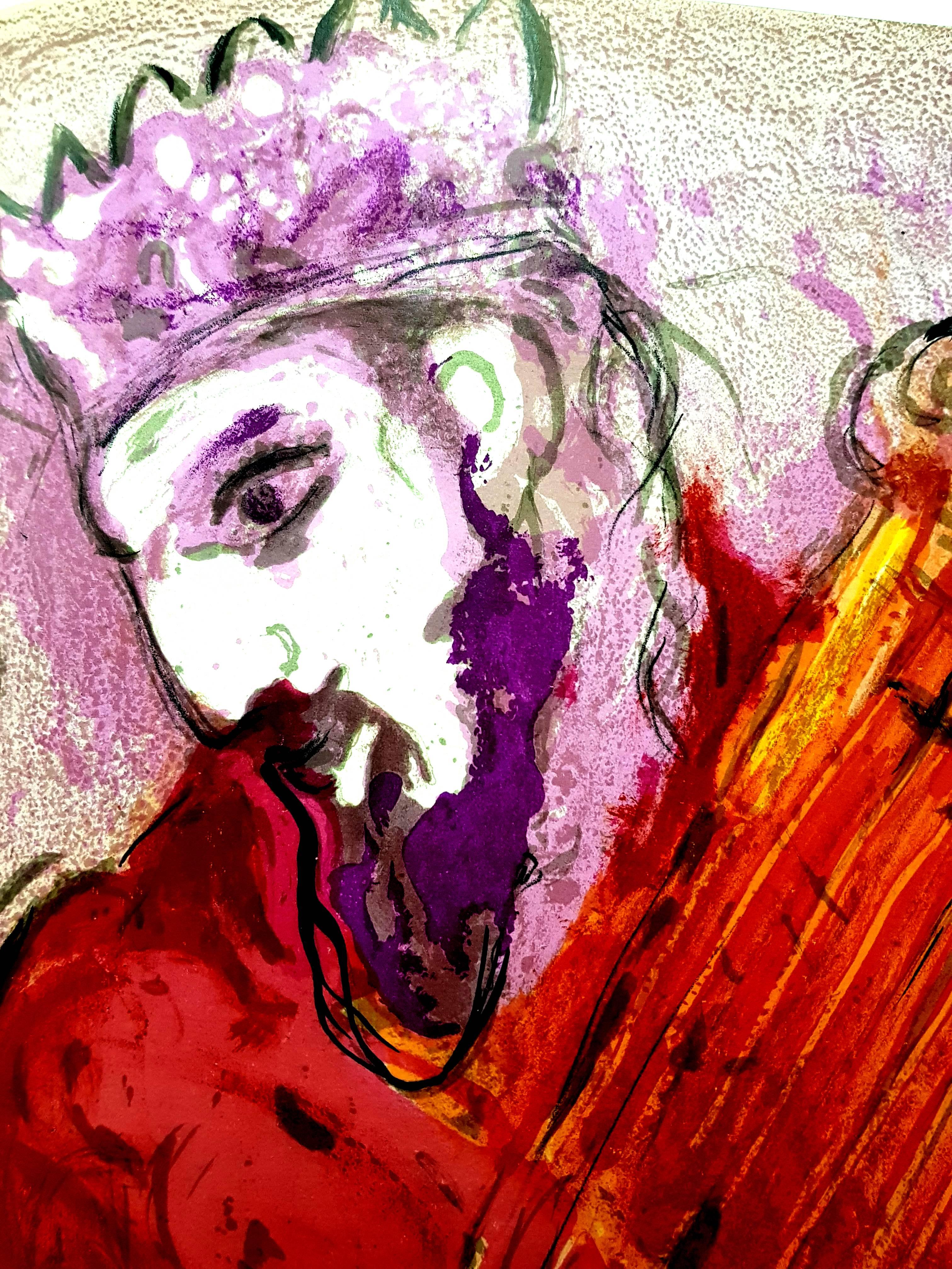 Marc Chagall - Roi de la Bible coloré - Lithographie originale en vente 2