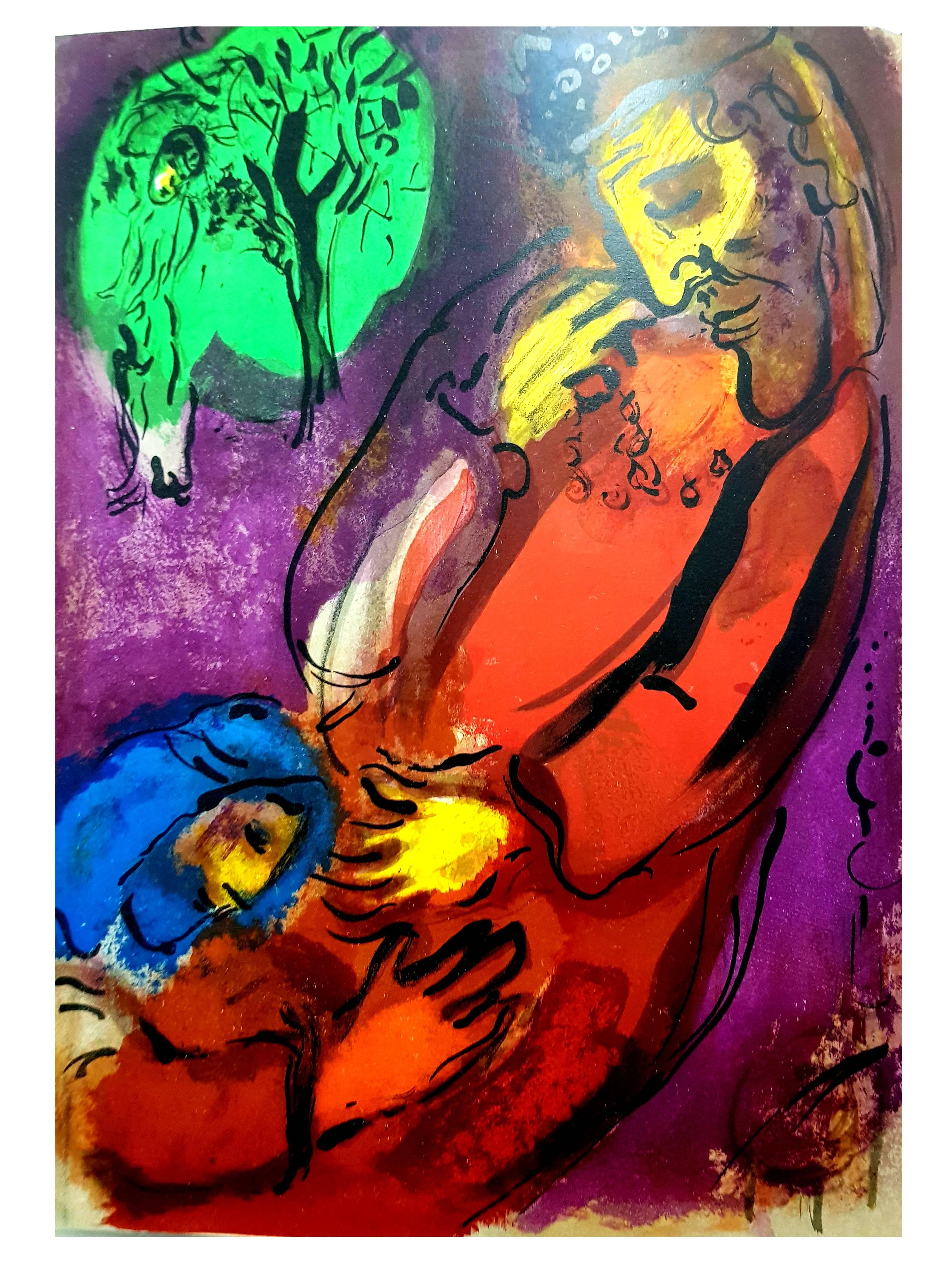Marc Chagall - Colorful Bible - Original Lithograph For Sale 4