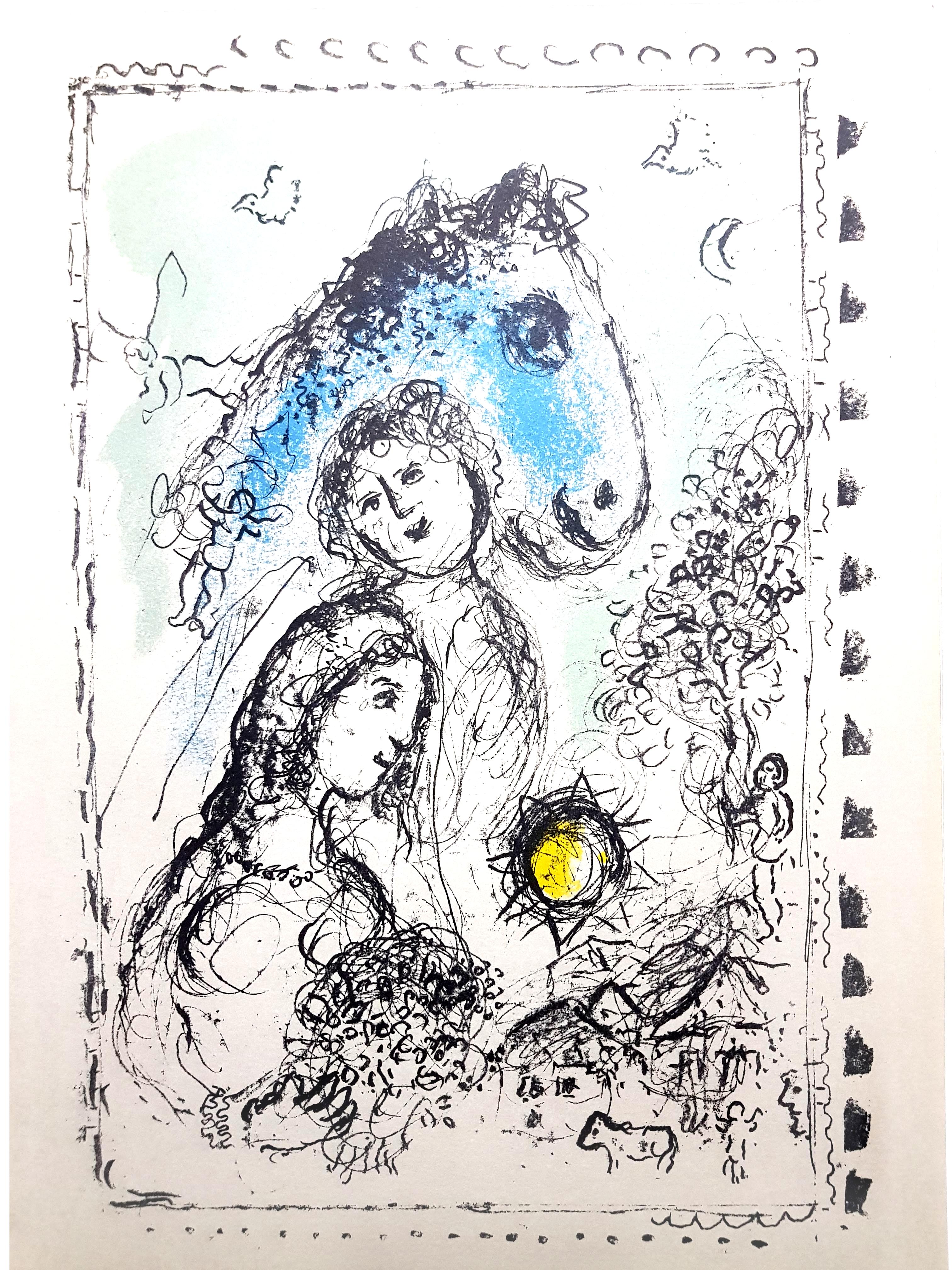 Marc Chagall - Couple - Original Lithograph
Published in the deluxe art review, XXe Siècle 
1976
Unsigned, as issued
Dimensions: 32 x 25 cm
Publisher: Cahiers d'art published under the direction of G. di San Lazzaro.

Marc Chagall (born in