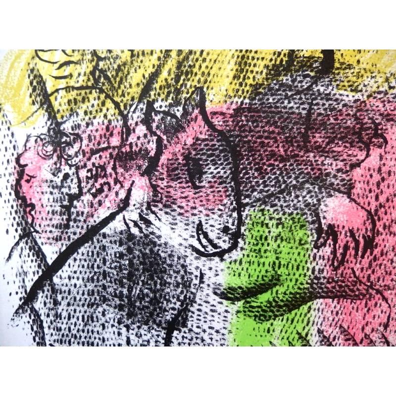 Marc Chagall
Original-Lithographie
Titel:  Ehepaar mit Ziege
1970
Abmessungen: 32 x 24 cm
Aus der Kunstzeitschrift XXè siècle
Referenz: Mourlot #608
Unsigniert und nicht nummeriert wie ausgestellt