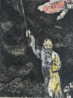 Marc Chagall, Dunkelheit über Ägypten, Radierung; handkoloriert