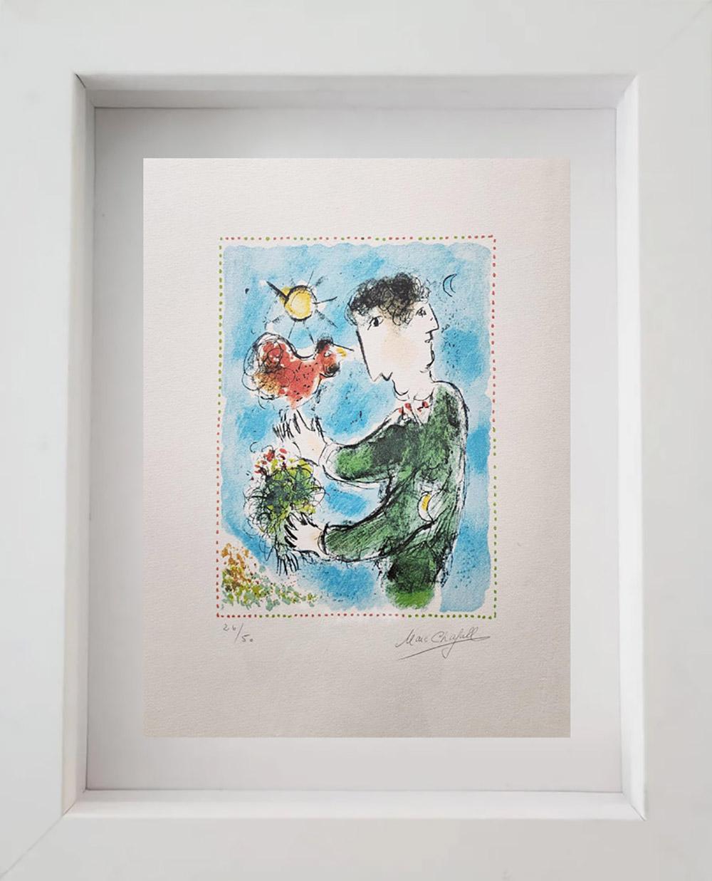Marc Chagall Figurative Print - MARC CHAGALL "DAY BREAK - 1983"