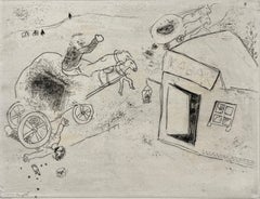 Marc Chagall, Mort de Puts-His-Foot-in-It, extrait des Âmes mortes, 1923-1927