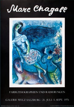 Marc Chagall-Der Zirkus-27.25" x 19"-Poster-1976-Modernism-Multicolor, Blue