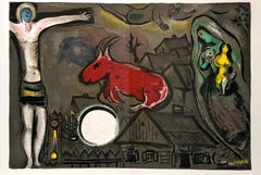Marc Chagall Derrière le miroir 1950 (Marc Chagall lithograph)