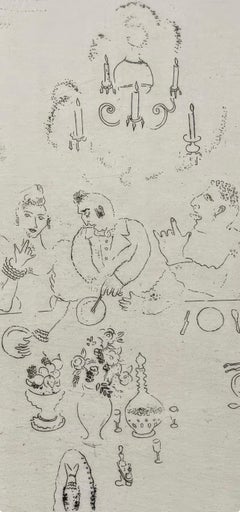 Marc Chagall, Dîner chez Manilov, extrait des Âmes mortes, 1923-1927