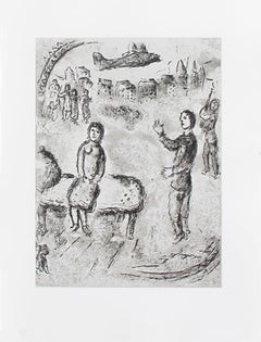 Marc Chagall, Et sur la terre - planche VII, 1977, gravure originale