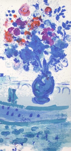 Marc Chagall, Barco de excursión con ramo, de Vistas de París, 1963