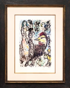Marc Chagall "Family With Rooster" hand signed lithograph