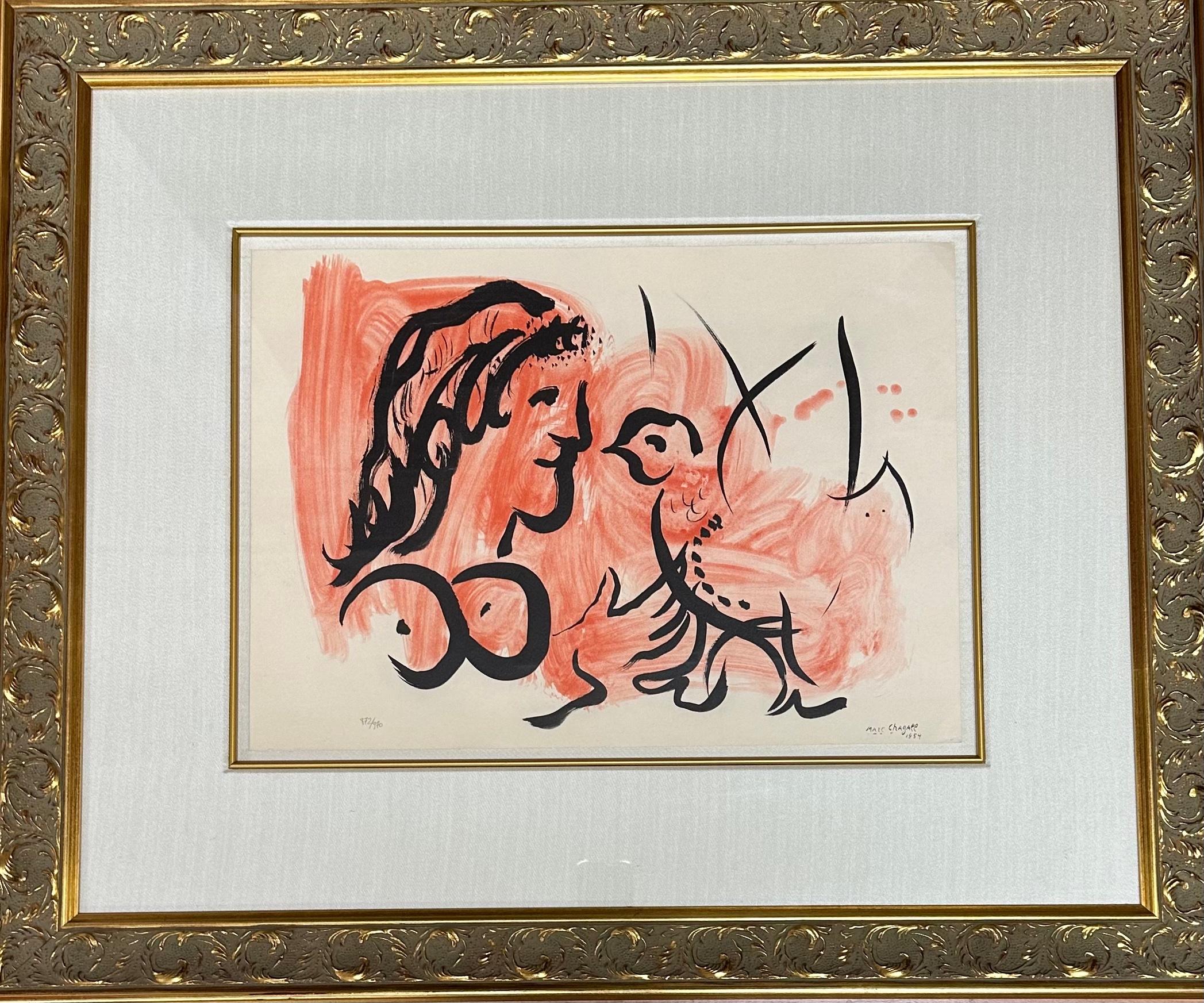 Marc Chagall, Femme à l’oiseau, Lithograph, 1959 For Sale 2