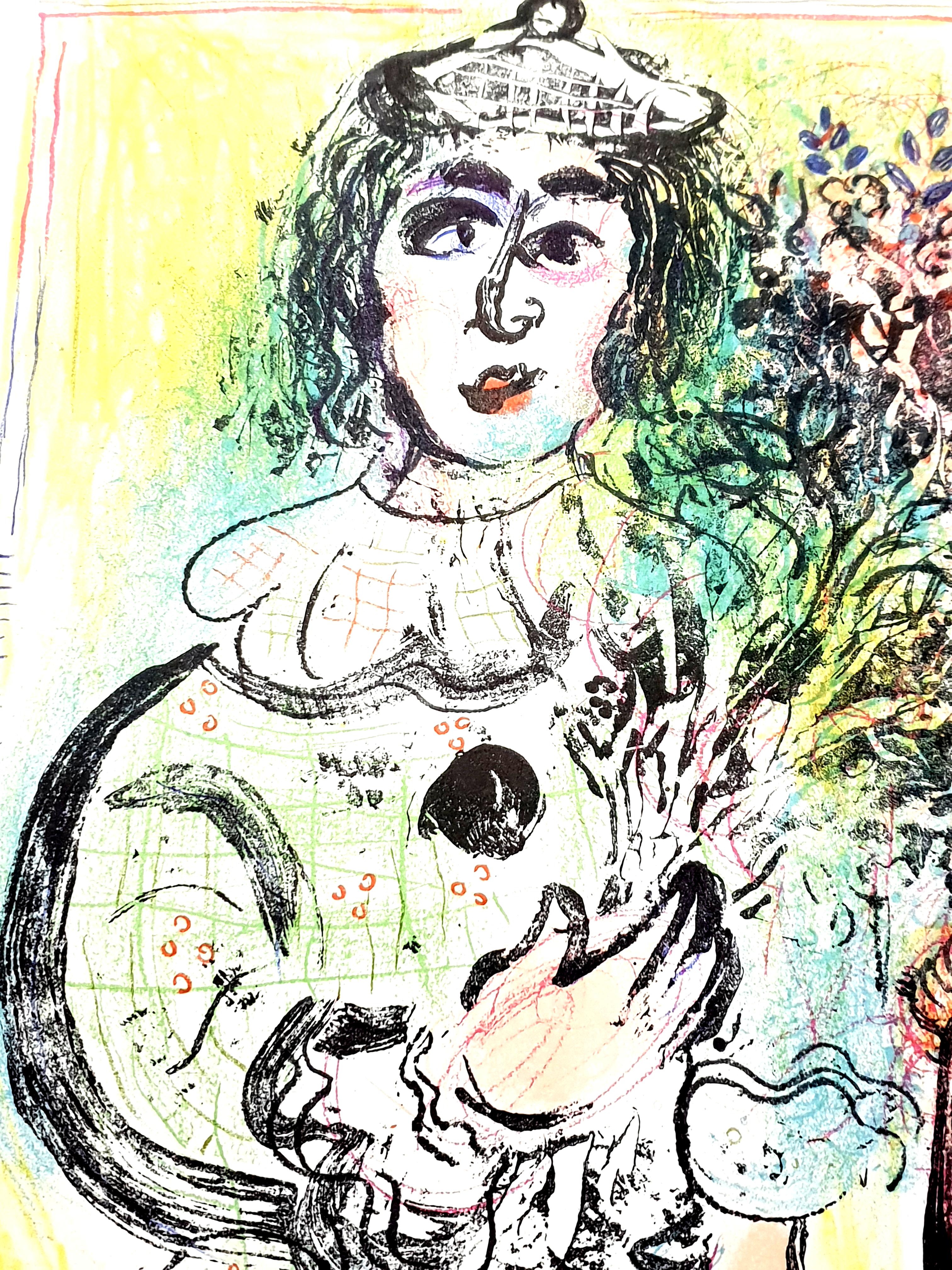 Marc Chagall – geblümtes Clown – Originallithographie im Angebot 2