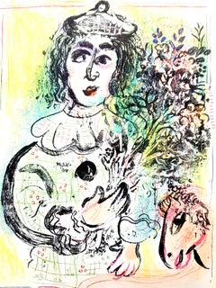 Marc Chagall - Flowered Clown - Original Lithograph