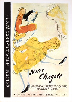 Marc Chagall 'Galerie Welz (Restrike)'- Plakat