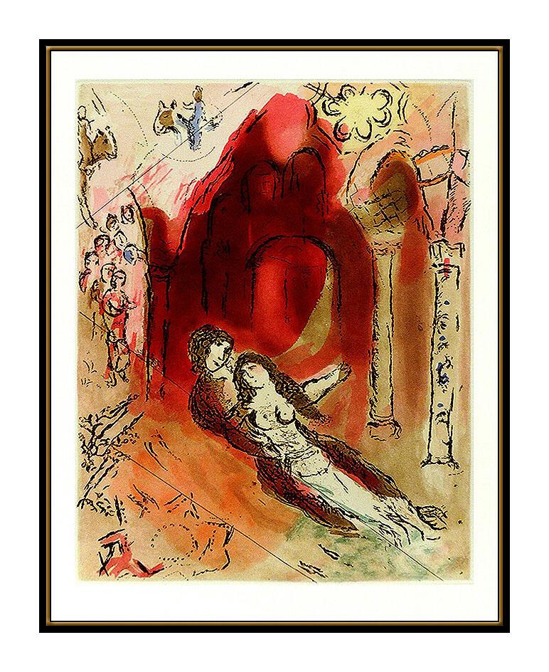 Marc Chagall Granada Authentic Color Aquatint Etching Nude Modern Framed Artwork 1