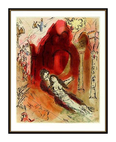 Marc Chagall Granada Authentic Color Aquatint Etching Nude Modern Framed Artwork