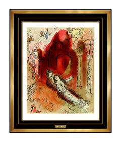 Marc Chagall Granada Authentic Color Aquatint Etching Nude Modern Framed Artwork