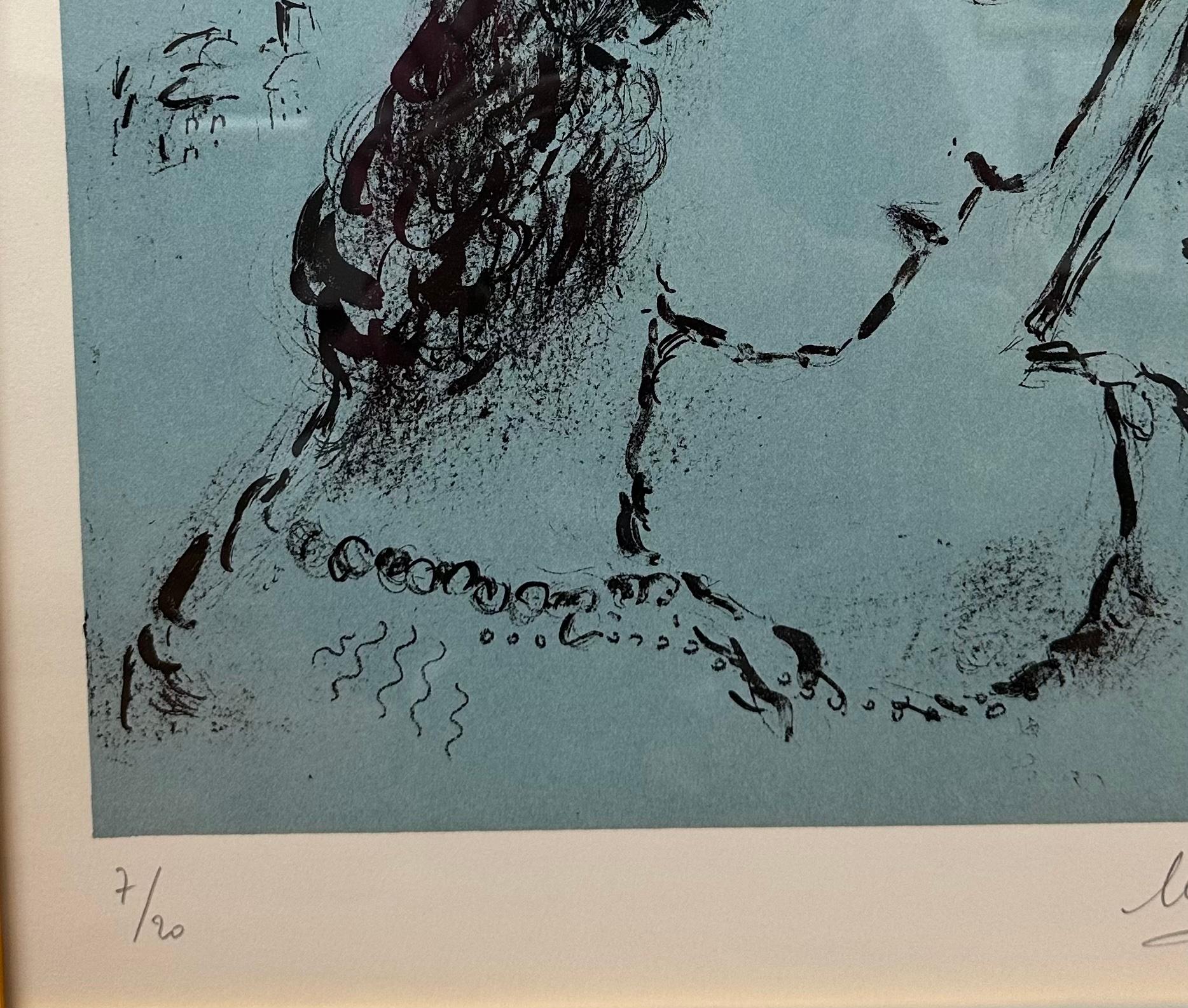 Marc Chagall, Hommage à Elsa Triolet, rare hand signed lithograph For Sale 4